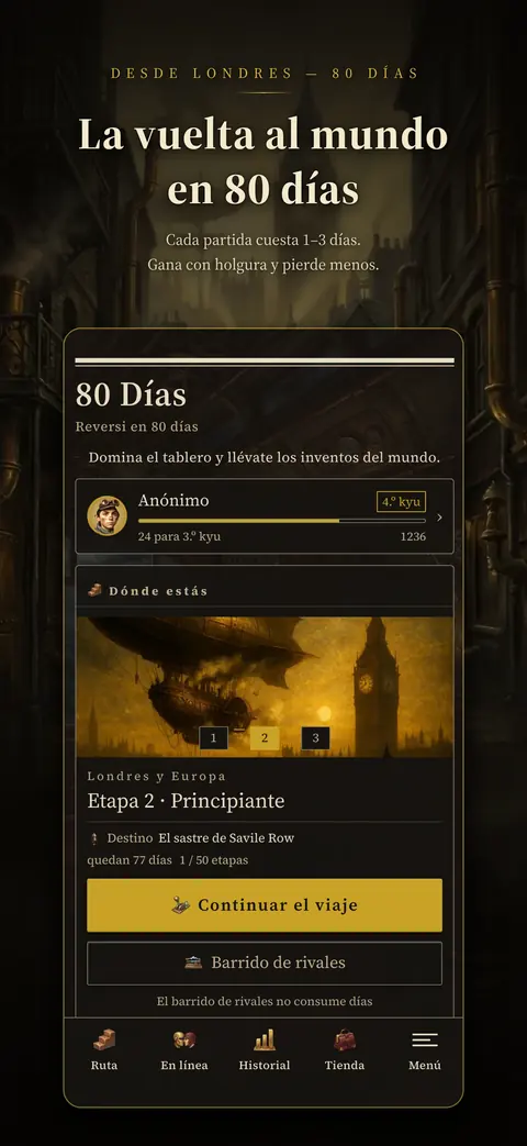 Inicio — tu posición en el viaje y los días restantes
